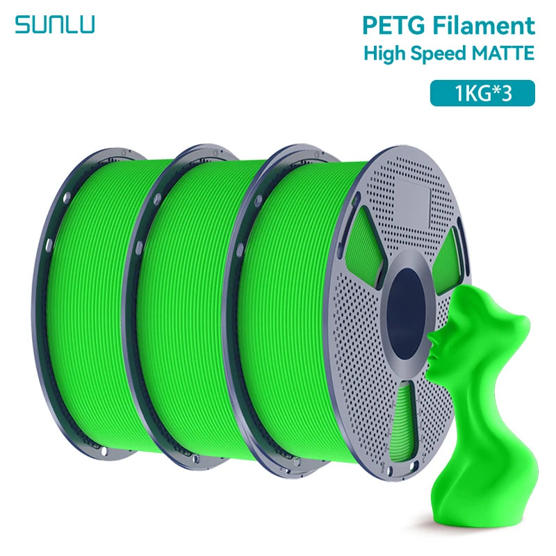 SUNLU 3KG High Speed Matte PETG Filament 1.75mm 1kg Spool (2.2lbs) High Speed Printing Filament Fit Most FDM Printer