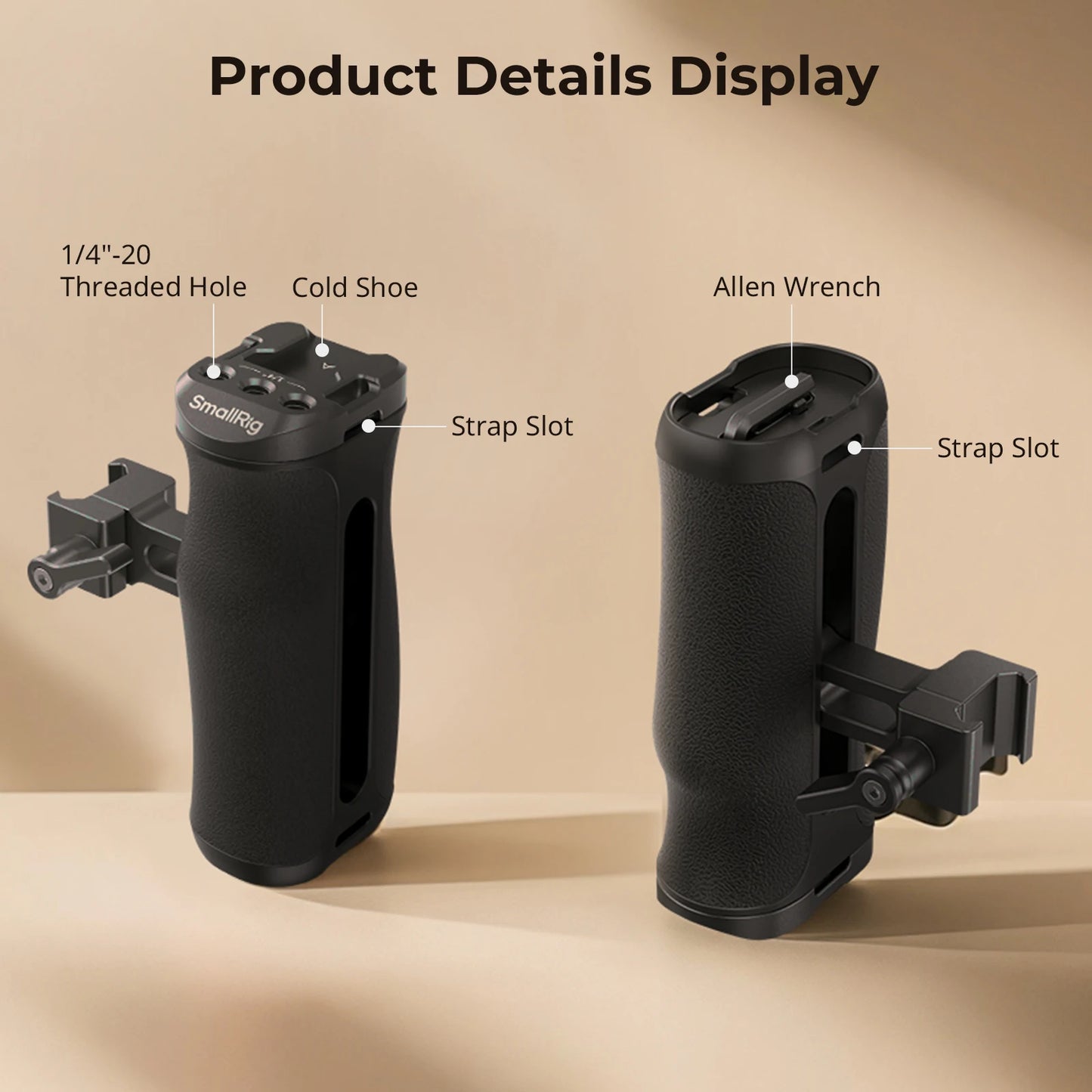 SmallRig mini NATO Side Handle Left and Right Changeable Vertically Adjustable to 43mm Side Handle Load 6kg 4840