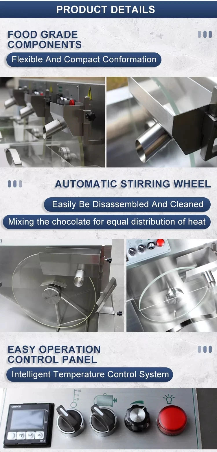 With Vibration Table Wheel Type Chocolate Tempering Machine Chocolate Melting Machine Chocolate Melting Coating Machine