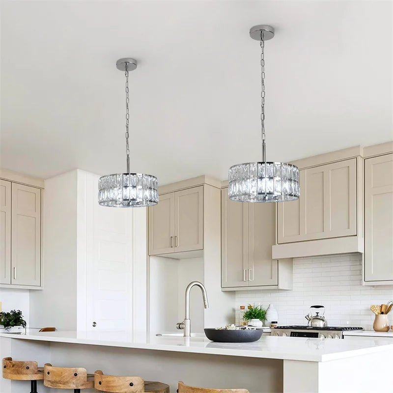 K9 Crystal Dining Table Pendant Lamp Bedroom Hanging Lamp Retro Luxury Style Suitable For Kitchen Plafon Ceiling Chandelier