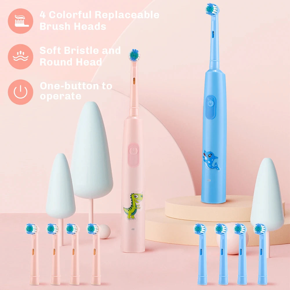 Smart Rotating Timing Electric Toothbrush, Rechargeable Rotary Toothbrush with 4 Heads, 5 Modes Setting Teeth Whitening Oral Car