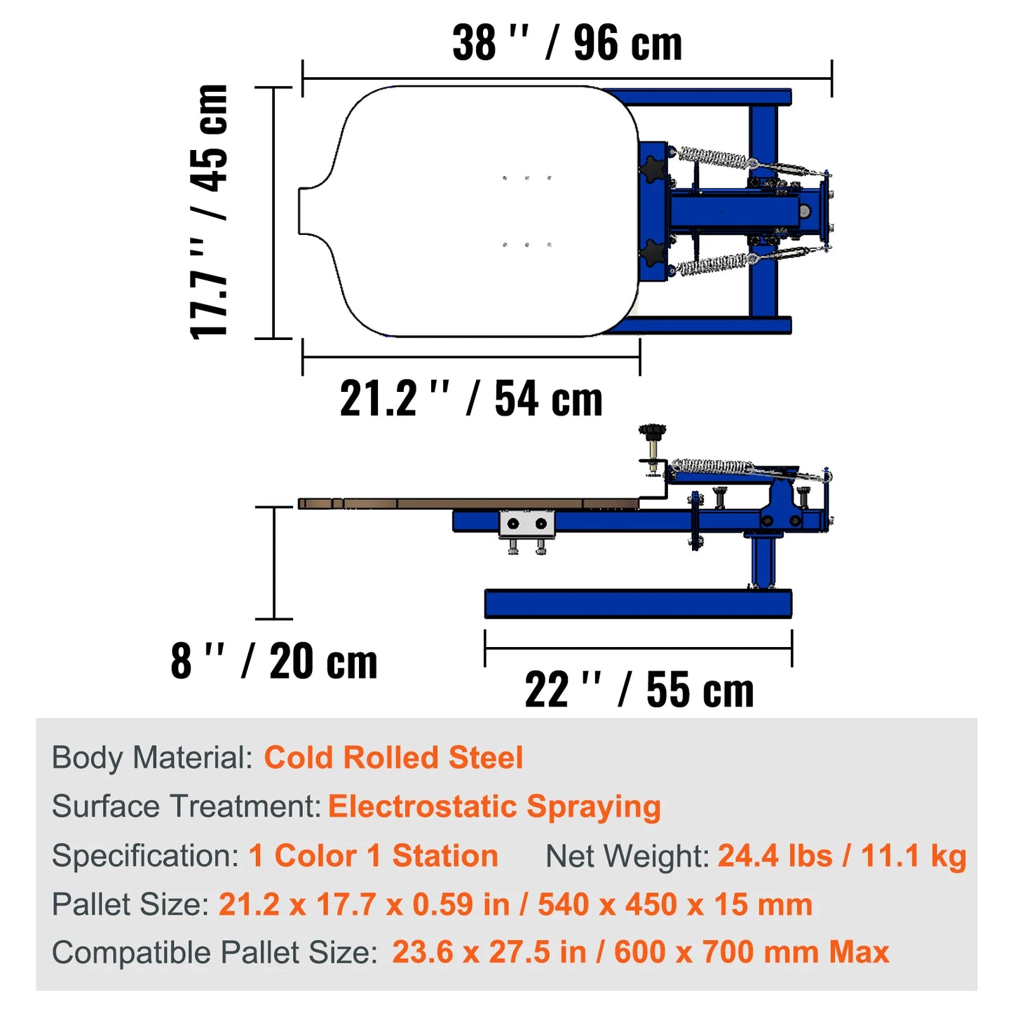 SucceBuy Screen Printing Machine 360° Rotable Silk Screen Printing Press 54x45cm Screen Printing Press Adjustable Tension