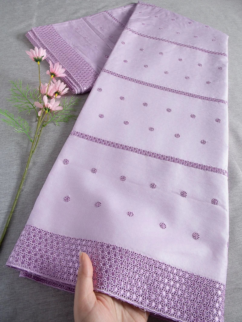 Nigerian Cotton Swiss Lace In Switzerland African Lace Fabric Embroidery Stones For Diy Sew Men's fabric High Quality 5Yard 4662