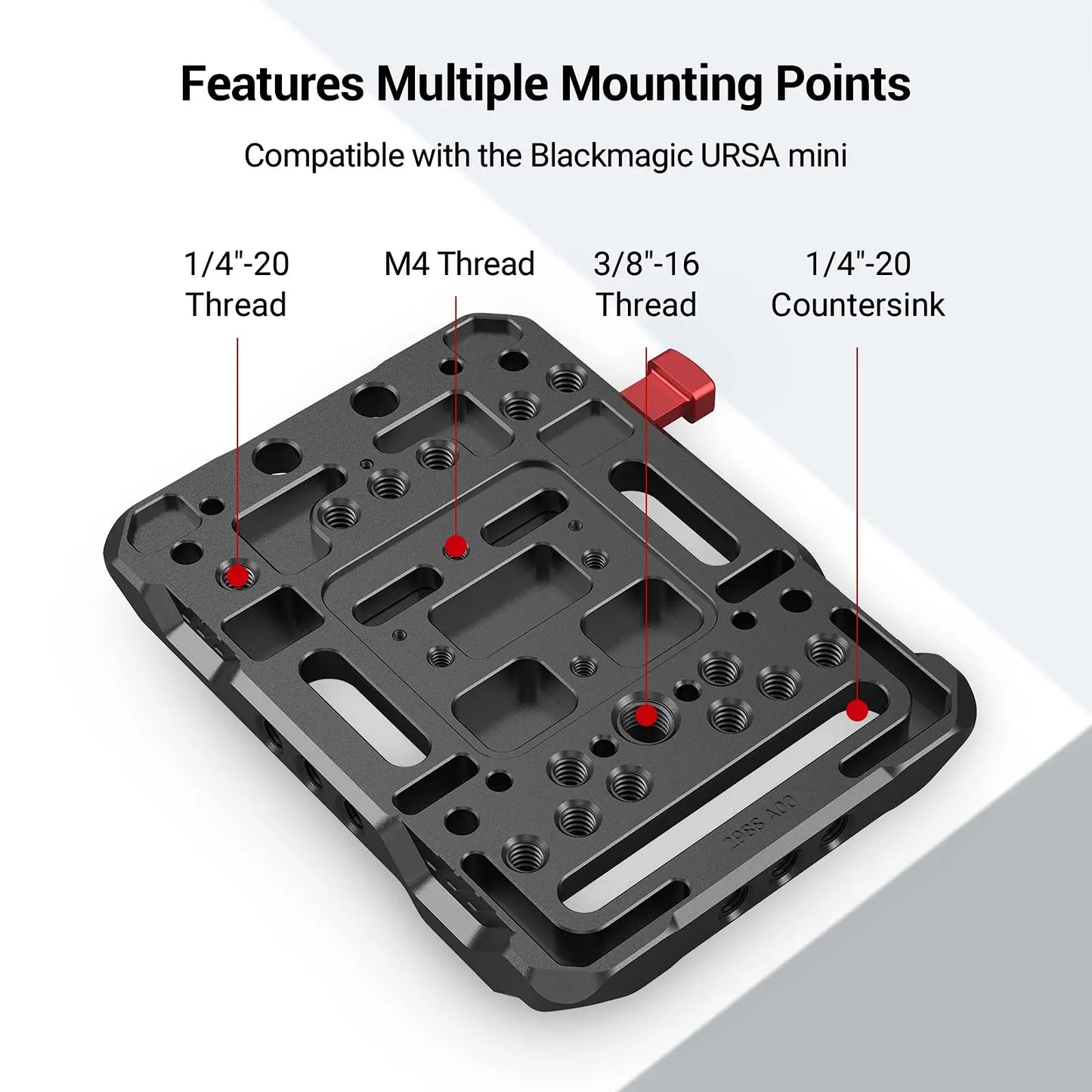 SmallRig V Mount Battery Plate, V-Lock Mount Battery Plate with 15mm Rod Clamp & Adjustable Arm for Power Supply - 2991