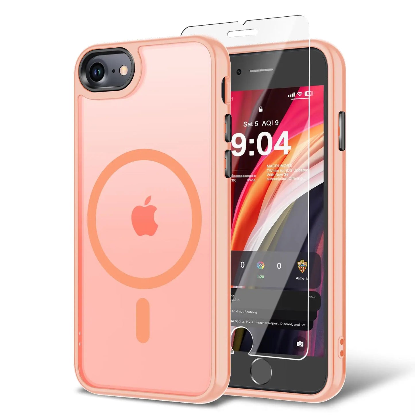 for iPhone 16E/iPhone 17E Case with Screen Protector, [Compatible with Magsafe] Ultra Slim Translucent Matte Shockproof Protecti