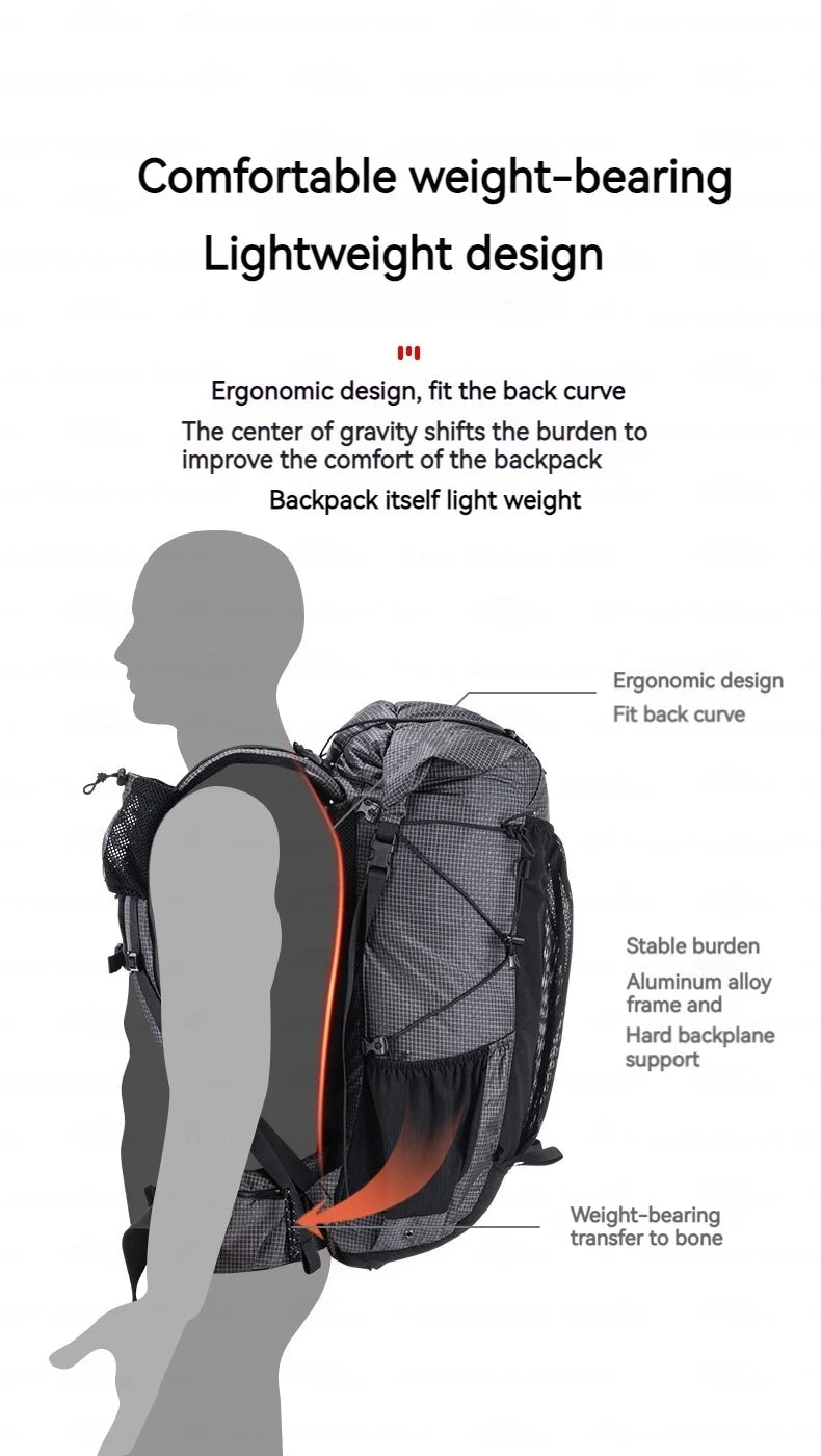 Naturehike Rock Series Camping Backpack 60 + 5L Large Capacity Travel Outdoor Bags 40 + 5L Ultralight Waterproof Hiking Backpack