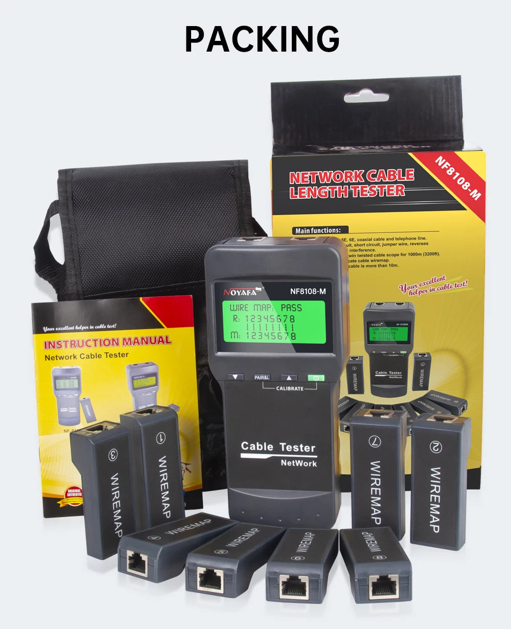 NOYAFA new NF-8108M network cable tester professional rj45 tester Measure Length Cabl Multifunctional poe Network Tools