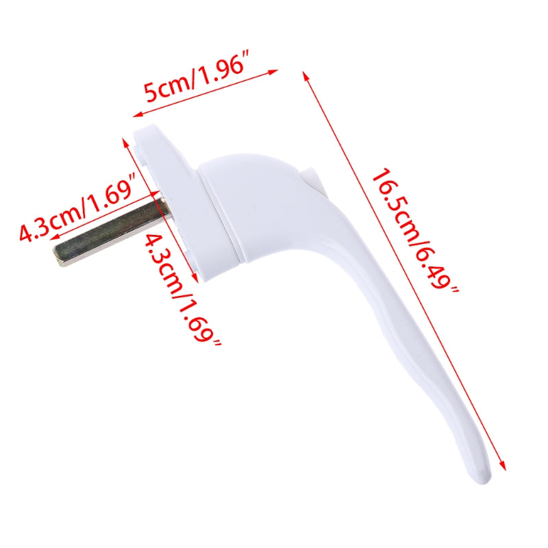 UPVC White Universal Espag Window Handle - Key Locking For Double Glazing