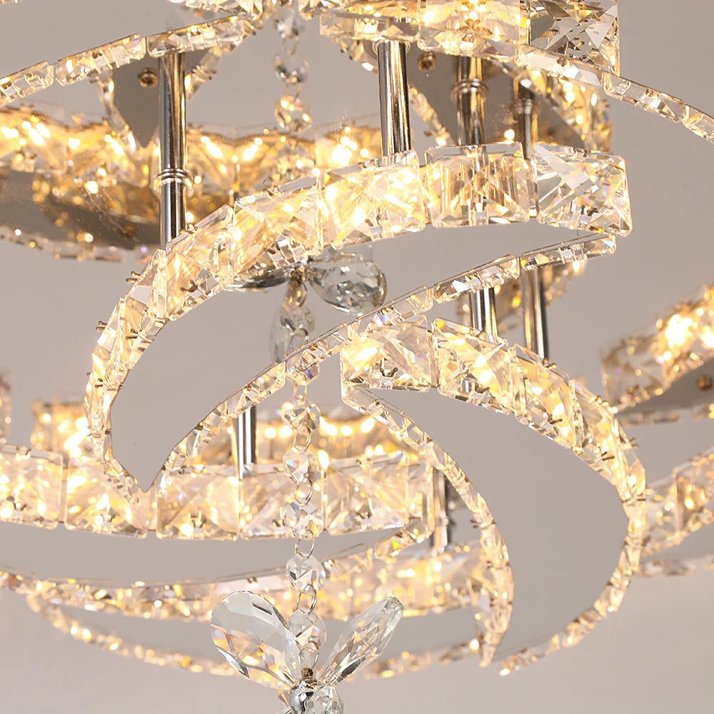 VETRULUS Luxury K9 Crystal Chandelier Modern Ceiling Lamp Led Living Dining Room Decor Pendant Light Dimmable Lustre Home
