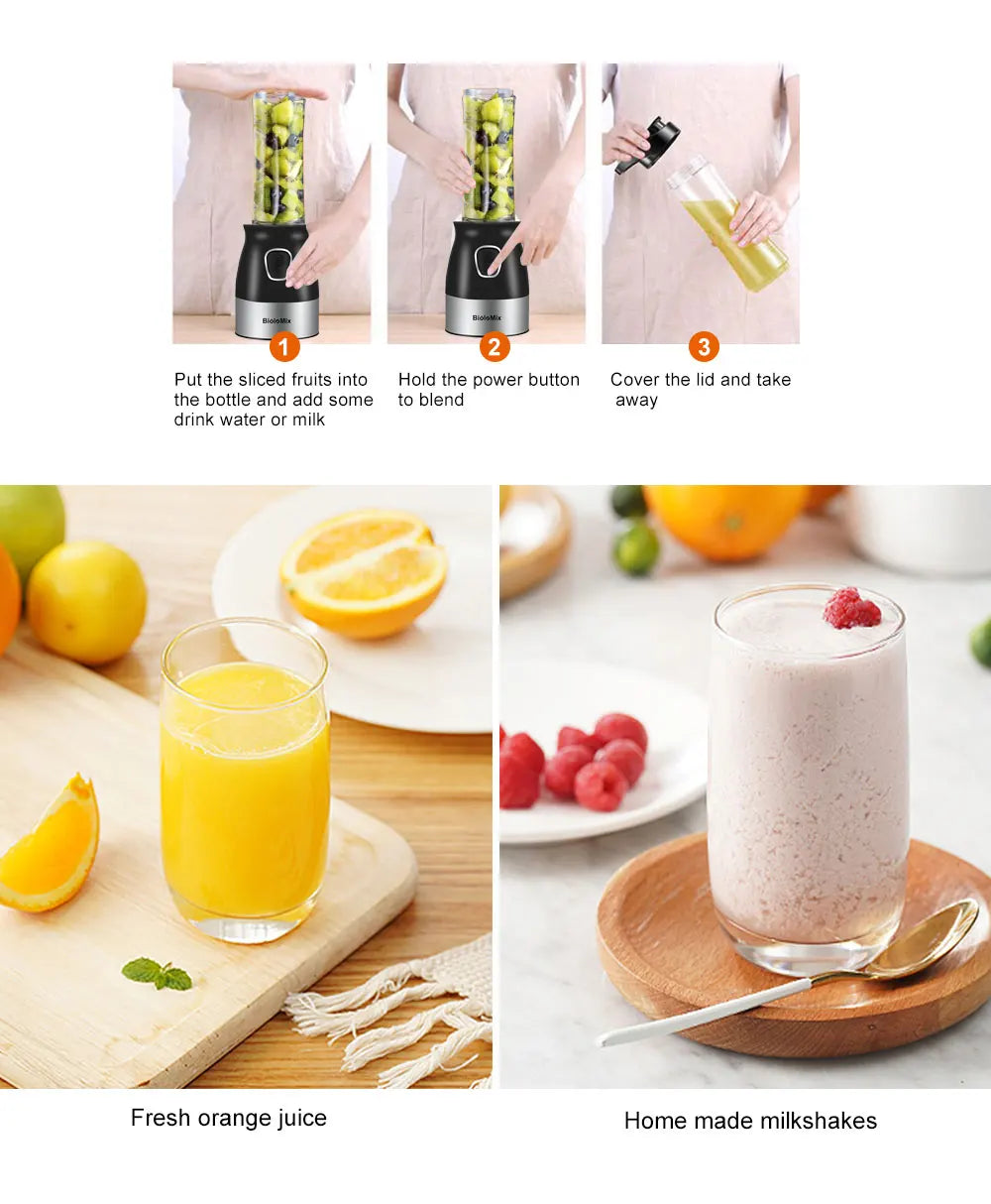 BPA FREE 500W Portable Personal Blender Mixer Food Processor With Chopper Bowl 600ml Juicer Bottle Meat Grinder Baby Food Maker