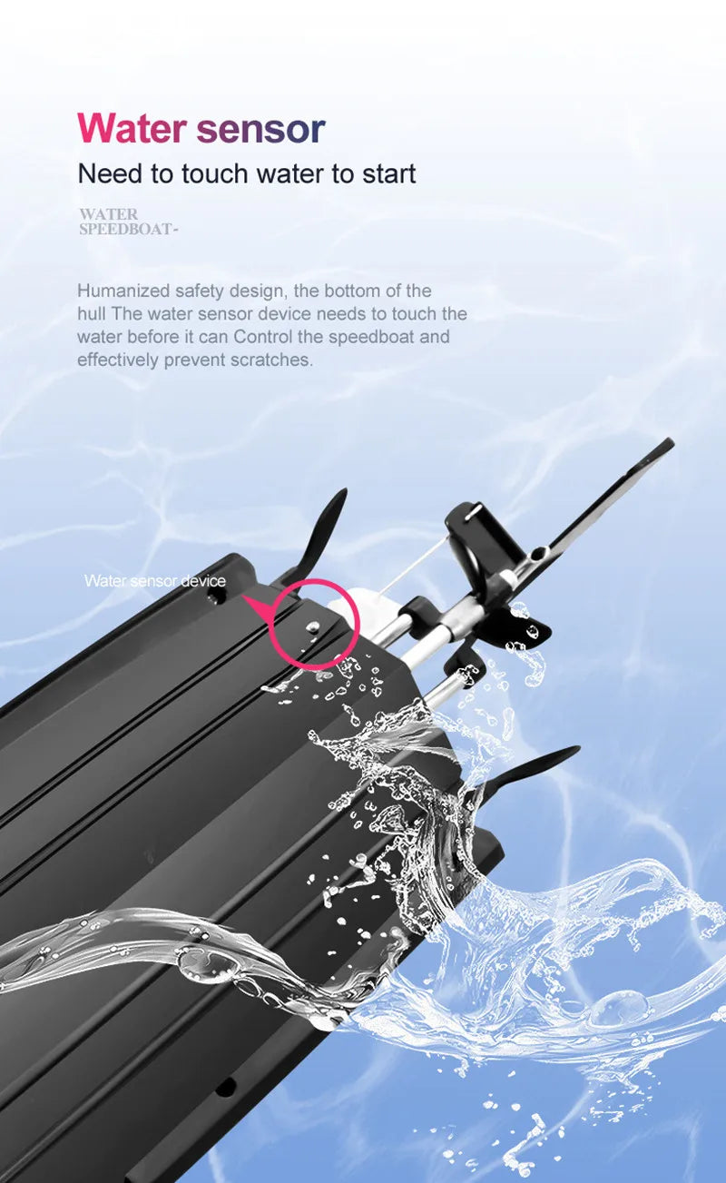 50CM Large Racing 70KM/H High Speed RC Boat 2.4G 200M Capsized Reset Dual Waterproof Smart Alarm Remote Control Boat Speedboat