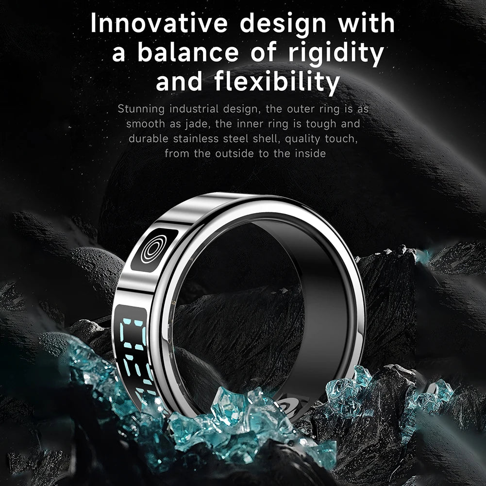 New RS08 Smart Ring Heart Rate Health Monitor 5ATM Waterproof Multi Sport Modes Blood Oxygen Tracker For Xiaomi Samsung Phone