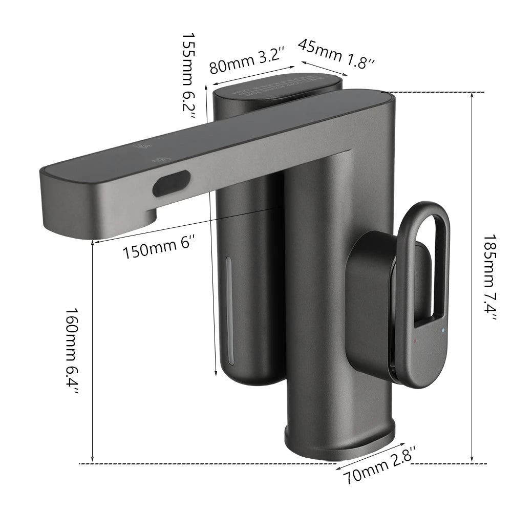 SINLAKU Bathroom Basin Sensor Faucet With Foam Soap Dispenser Deck Mounted Single Hole Stream Outlet Touch Free Mixer Taps