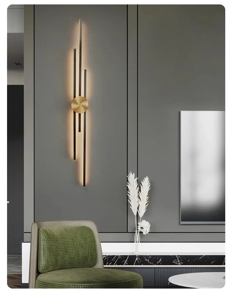 LED Modern Long Wall Lamp Living Room  Dining Room Loft Wall Mounted Sconce Decoration Bedroom Bedside Light Staircase Fixture