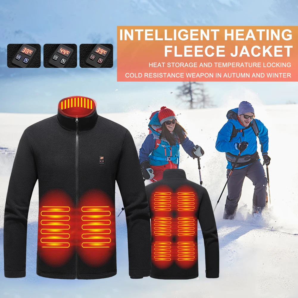 9 Heated Area Heating Jacket USB Charging Heated Insulated Jackets Warm Heated Sweater 3 Gear Temperature for Outdoor Activities