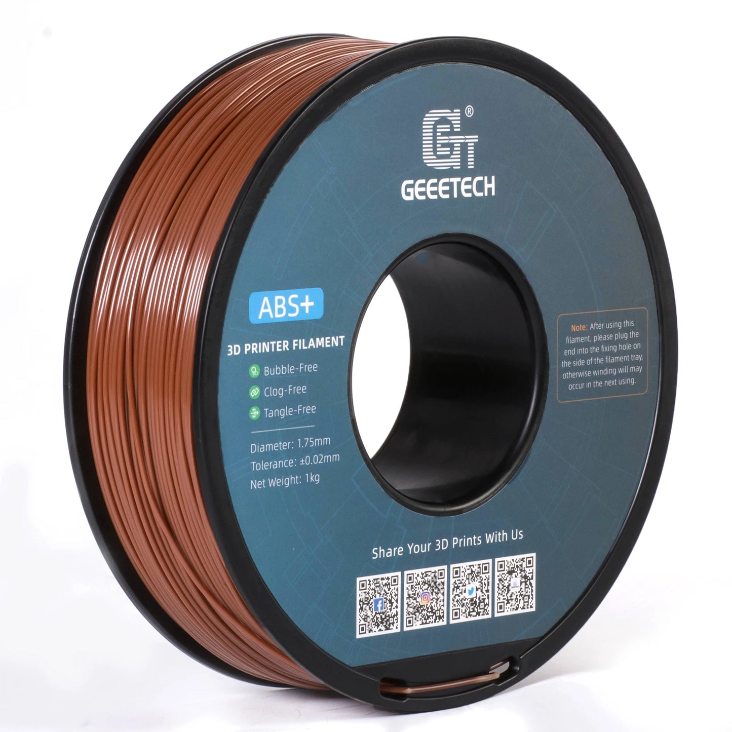 Geeetech  ABS+ 3D Filament 1.75mm 1KG plastic, 3D Printer Material, Tangle-Free, Non-Toxic, Vacuum Packaging
