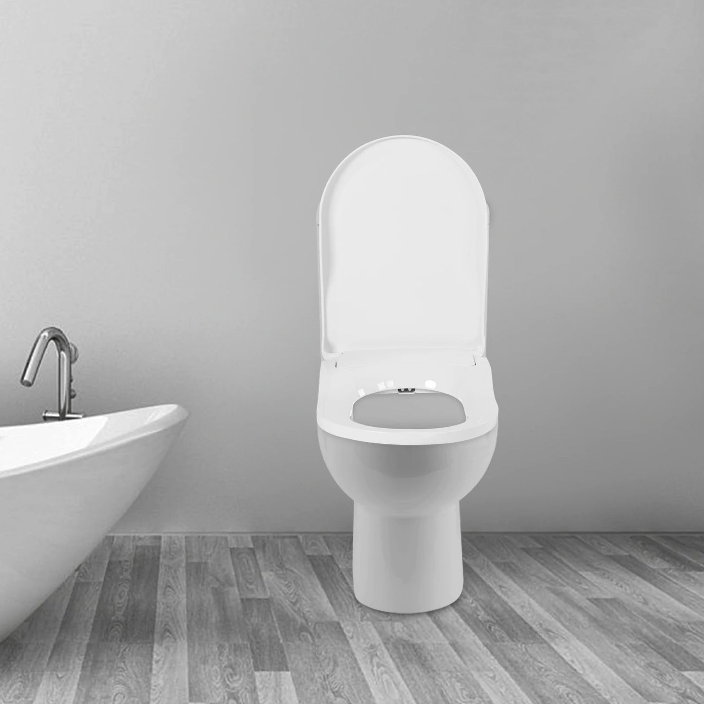 White D-Type PP Non-Electric Bidet Toilet Seat for Elongated Toilets Dual Nozzle System 48x35x7.8cm Bidet Seat