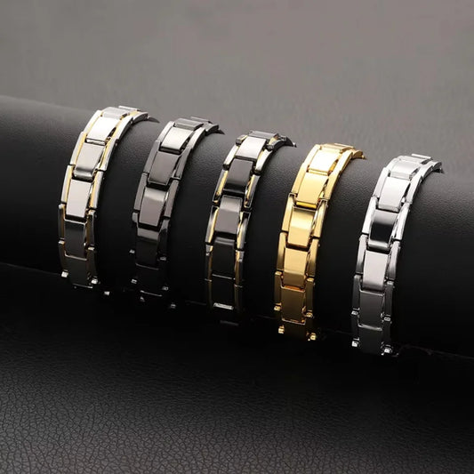 Fashion Stainless Steel Bangle Bracelet 9mm Width Italian Elastic Charm Bracelet Simple Design Men Women DIY Jewelry Gifts