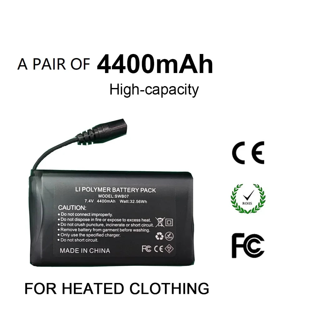 7.4V 3000 mAh Charger Rechargeable Lithium Polymer Battery Heated Gloves Socks Heated Jackets Vest Motorcycle Gloves USB Battery