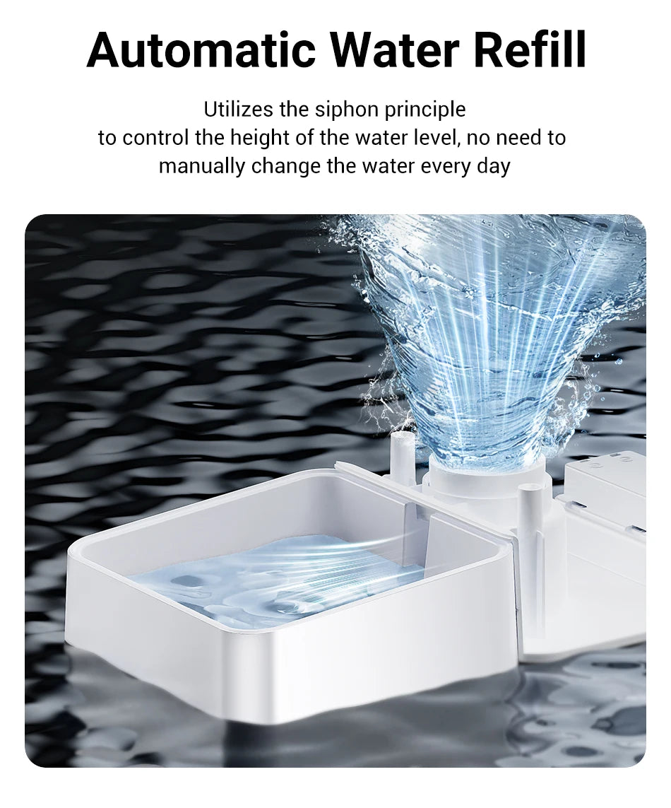 ROJECO 2In1 Automatic Pet Feeder Gravity Water Fountain 8.5L Button Version Auto Cat Kibble Dispenser with Water Refill Drinker