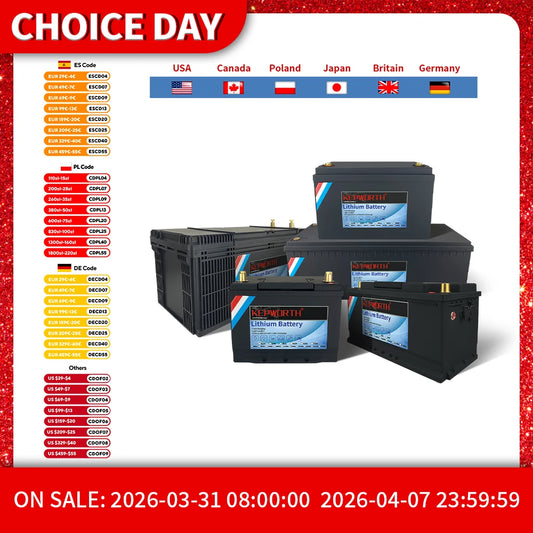 12V/24V LiFePO4 Battery with BMS - 30/50/100/120/135/300Ah for Golf Cart, Solar, RV, EV - Long Lifespan