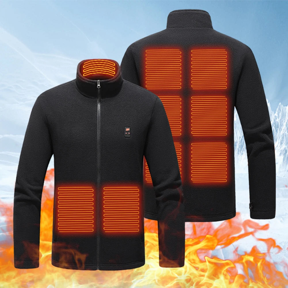 9 Heated Area Heating Jacket USB Charging Heated Insulated Jackets Warm Heated Sweater 3 Gear Temperature for Outdoor Activities