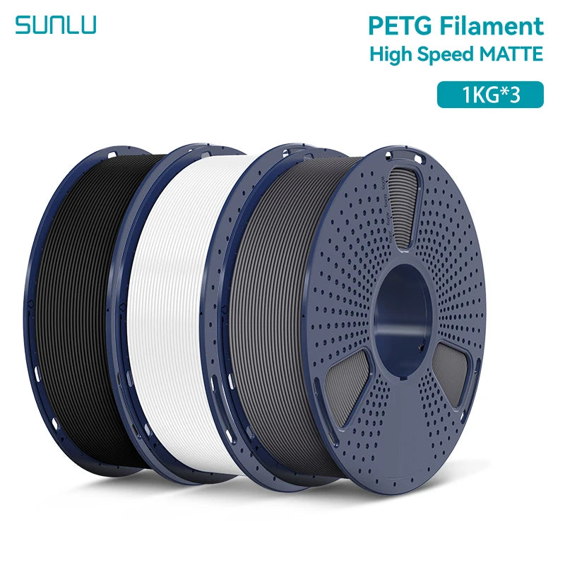 SUNLU 3KG High Speed Matte PETG Filament 1.75mm 1kg Spool (2.2lbs) High Speed Printing Filament Fit Most FDM Printer