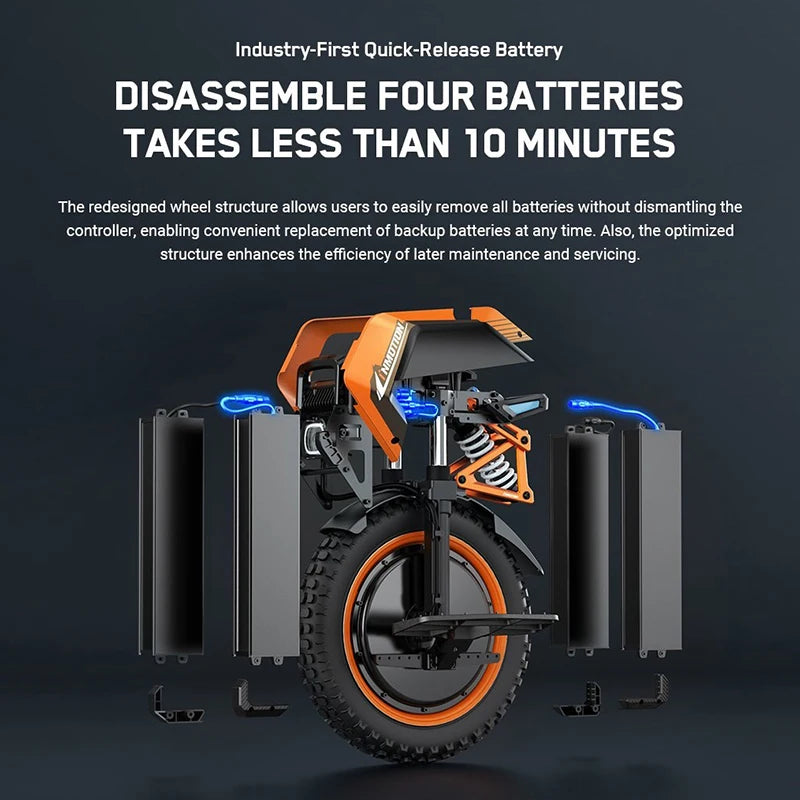 RU Stock Original INMOTION Adventure V14 Electric Unicycle 70KM/H 134V 2400Wh 50S Battey C40 9000W Motor 16inch EUC Unicycle
