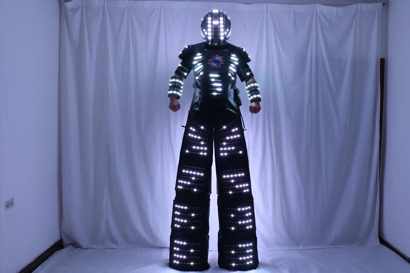 Full Color Remote Control LED Robot Costume Clothes Stilts Walker Suit Excited Digital Screen DIY Text Image LOGO