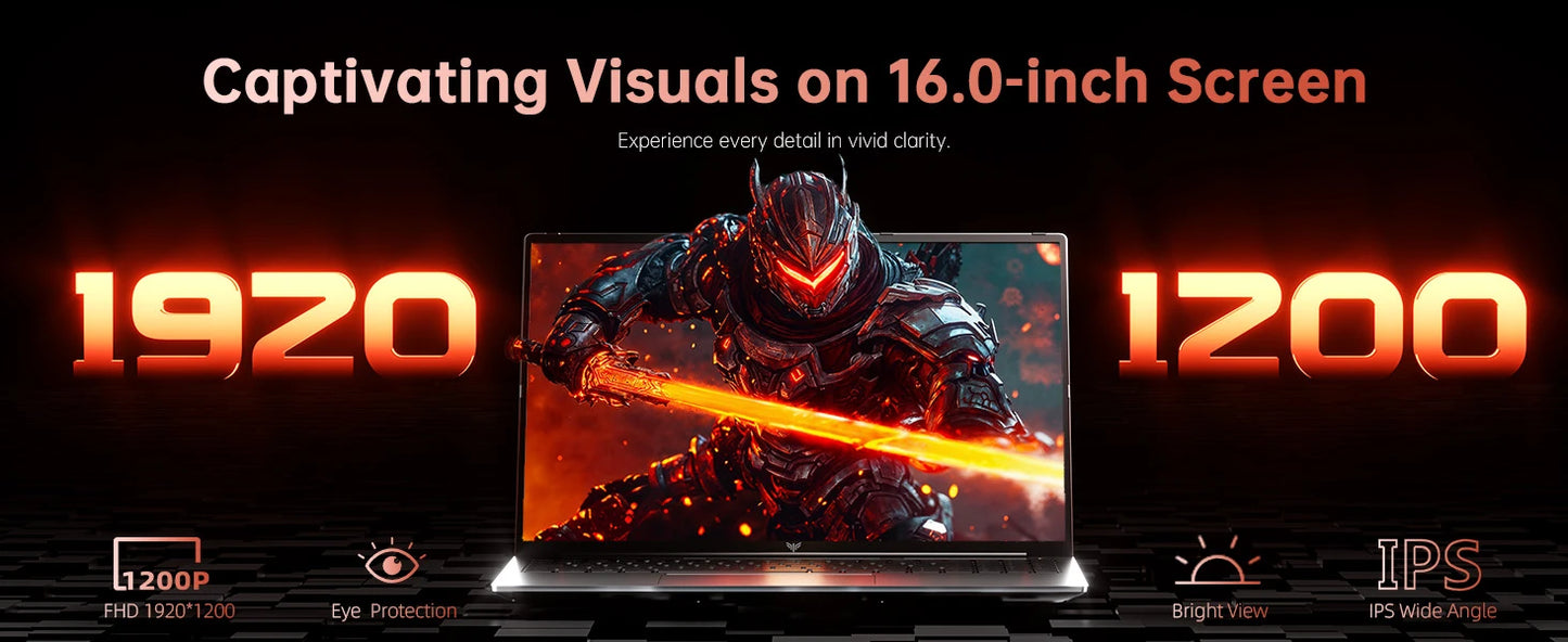 16" Laptop FHD Long Battery Life  AMD Ryzen 7 H255 Up to 4.9GHz Fast 16GB DDR5 512GB SSD Upgradable Win11 Pro for Gaming Busines