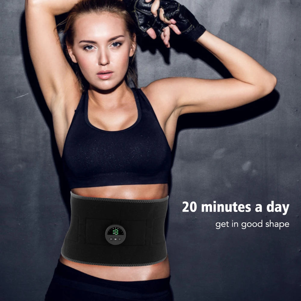 Electric Muscle Stimulator Vibrator Muscle Massager Fat Burner for Waist Abdomen Weight Loss Belt Slimming Abs Fitness Equipment