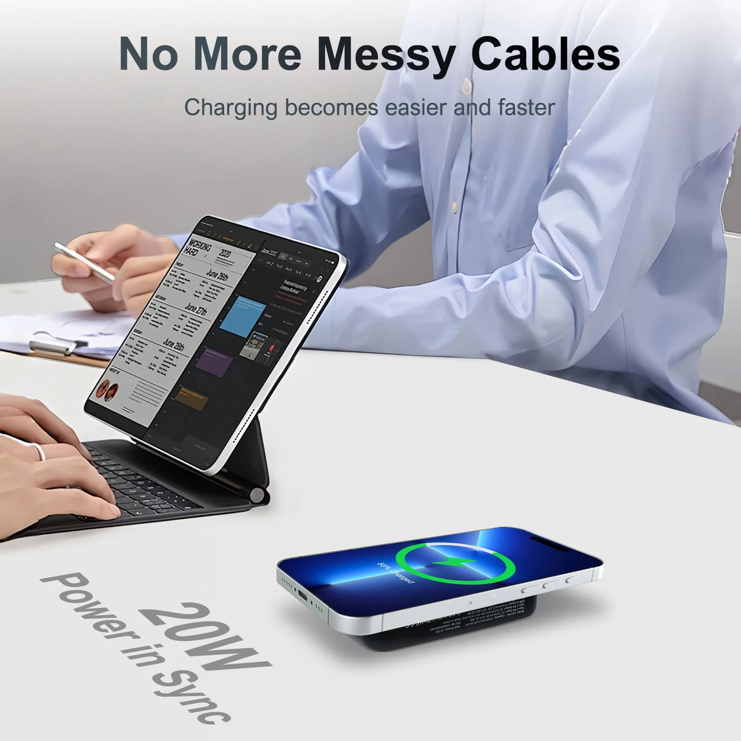 Magnetic Wireless Portable Charger Power Bank 10000mAh PD20W Built-In LED Display For iPhone 16/15/14/13/12/Pro/Mini/Pro Max