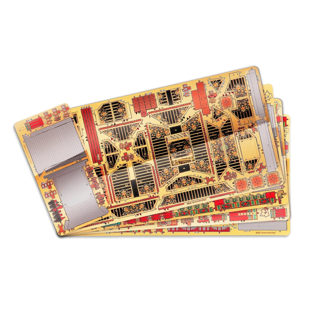 Piececool 3D Metal Puzzle Chinese Restaurant Model Building Kits Puzzle Toys Diy Model Kit 3D Jigsaw Puzzle for Adult