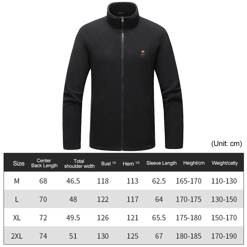 9 Heated Area Heating Jacket USB Charging Heated Insulated Jackets Warm Heated Sweater 3 Gear Temperature for Outdoor Activities