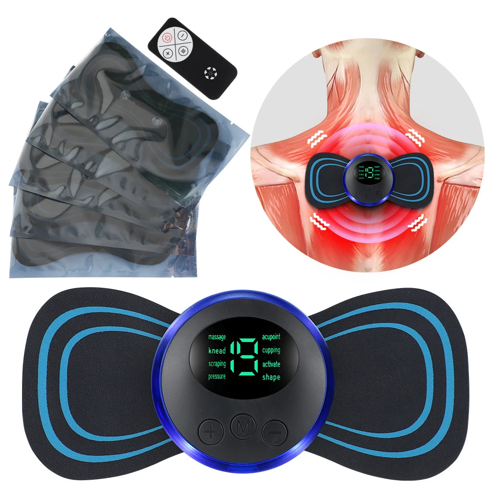 Multifunctional Neck Massage Device Physiotherapy Cervical Spine Shoulder Mini Massager Sticker EMS Pulse Muscle Relaxation