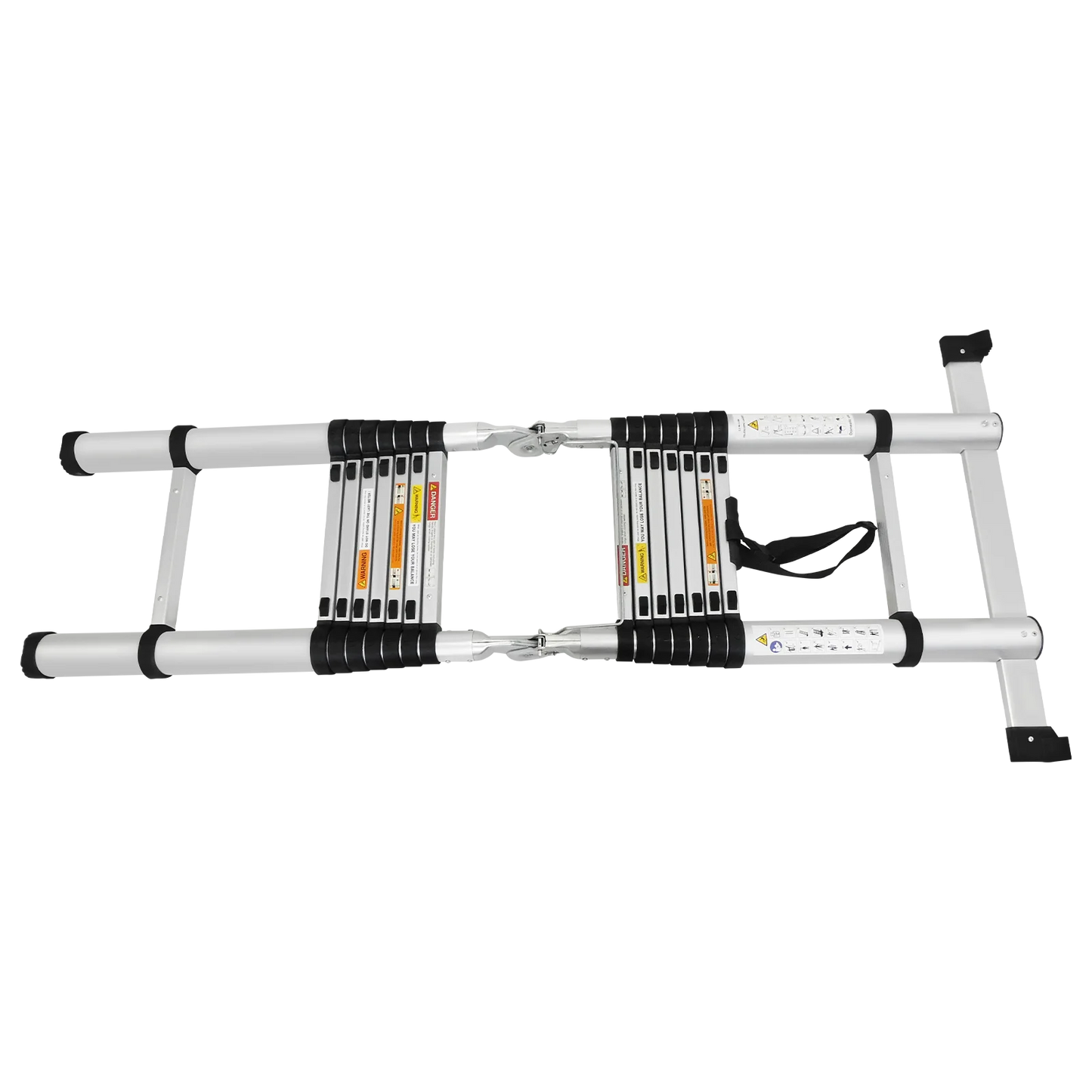3.8M/5M Portable Folding Ladder ,Household  Telescopic A-Frame & Vertical Ladder , Aluminum & Stainless Steel, No Slip,150kg