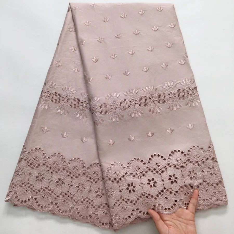 SJD LACE Swiss Voile Lace Fabrics Dubai African Cotton 5 Yards 2026 Latest African Nigerian Cotton Lace for Dresses Sew 4662