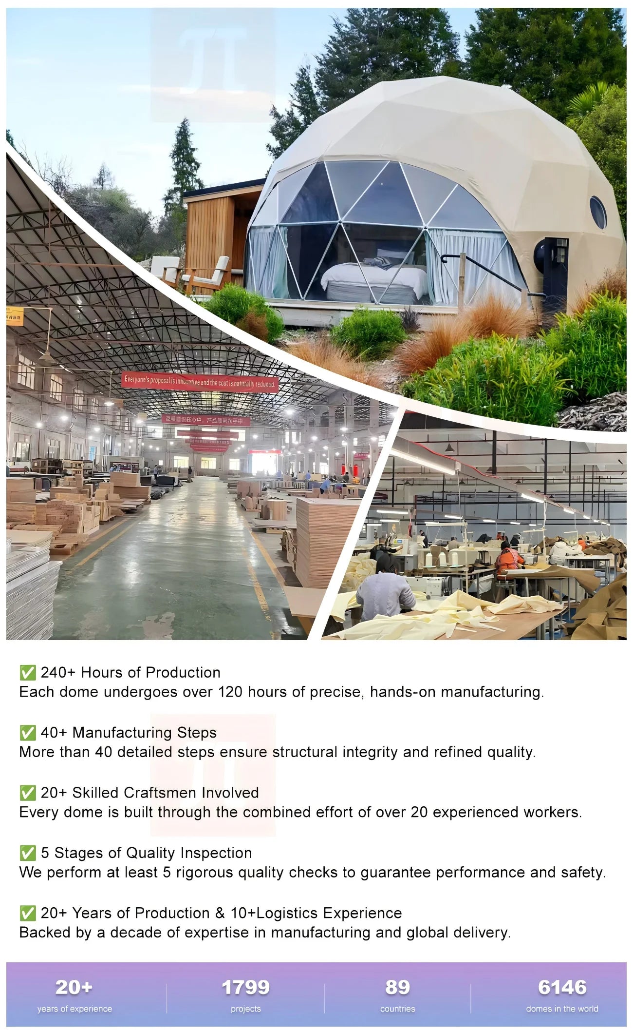 Factory  Stock Luxury Geodesic Dome Tent 6M Durability Geodesic Dome PVC Tent Hotel Factory Tent For Glamping Resort Commercial