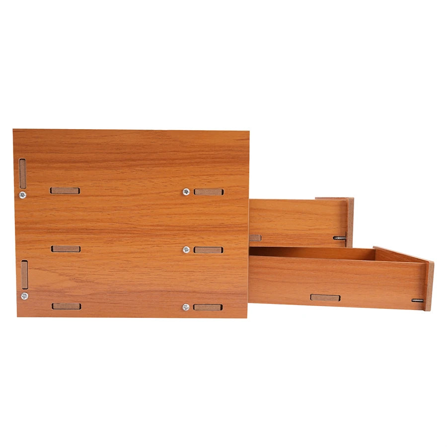 Computer Monitor Stand, Wooden Desk Organizer with Drawers Office Supplies Computer Desktop Tabletop