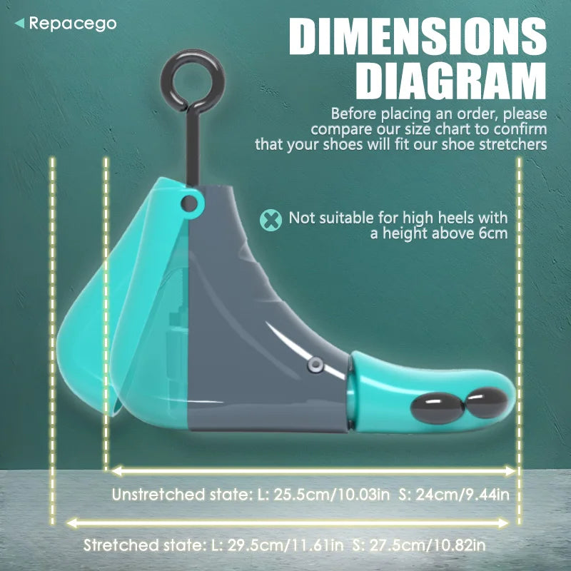 Repacego 1/2Pcs Shoe Stretcher Shoe Trees Universal Unisex Women Men Adjustable Length Width high top Expander Extender Keeper