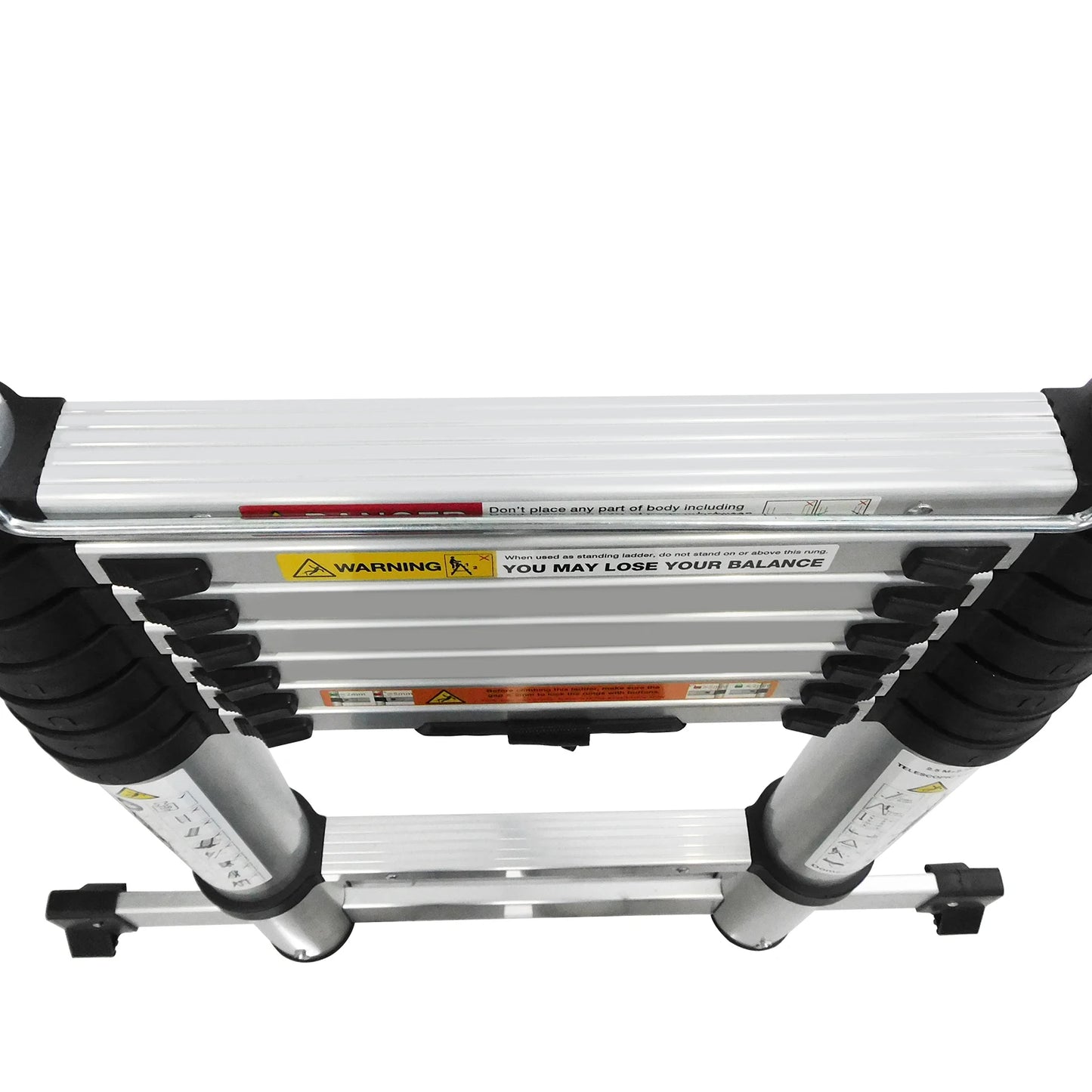 3.8M/5M Portable Folding Ladder ,Household  Telescopic A-Frame & Vertical Ladder , Aluminum & Stainless Steel, No Slip,150kg