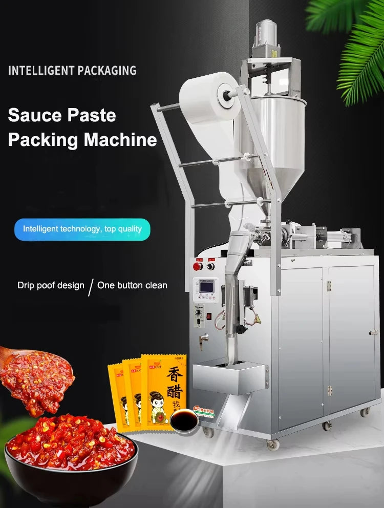 Automatic Pouch Ketchup Pulp Packing Machine - Tomato Paste Filling Sealing Machine, Commercial Food Packaging Equipment