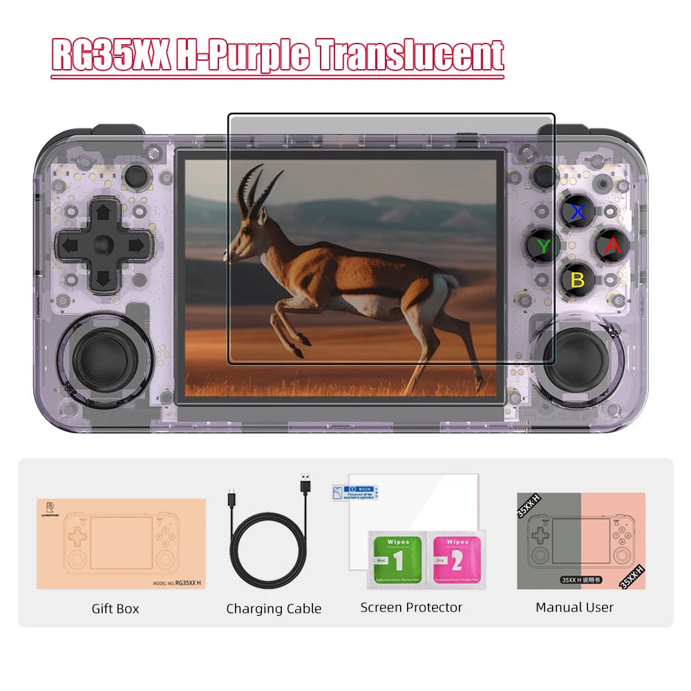 ANBERNIC RG35XX H 64Bit and-held Consoles For Playing Video Games 3.5-inch IPS 640*480 Screen Retro Game Player 3300 mAh Battery