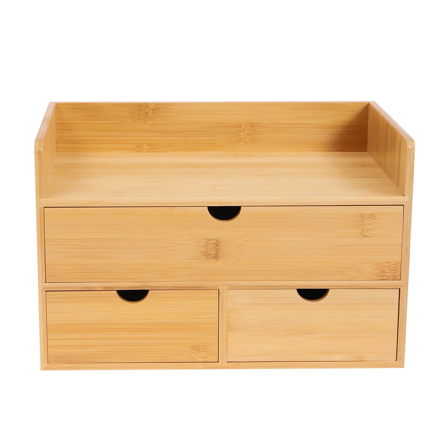Bamboo Desk Organizer, with 3 Drawers, Tabletop Cosmetic Storage Desk Organizer, Simple Design, Home Office NEW