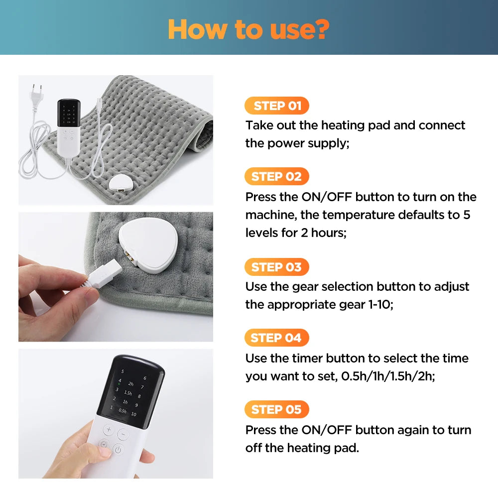 Heating Foot Massager Infrared Therapy Back and Neck Massage Mat Electric Blanket Natural Jade Stone Thermal Cushion Pain Relief