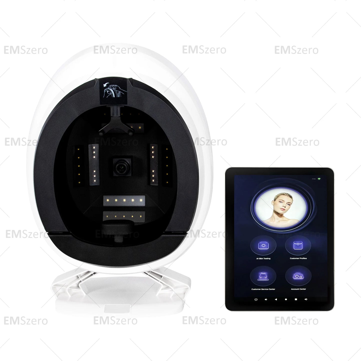 X5 3D Ai Skin Image Analyzer 21.5 inch High Definition Pixels Whole Facial Scanning Multi Spectrum Moisture Scalp Detection CE