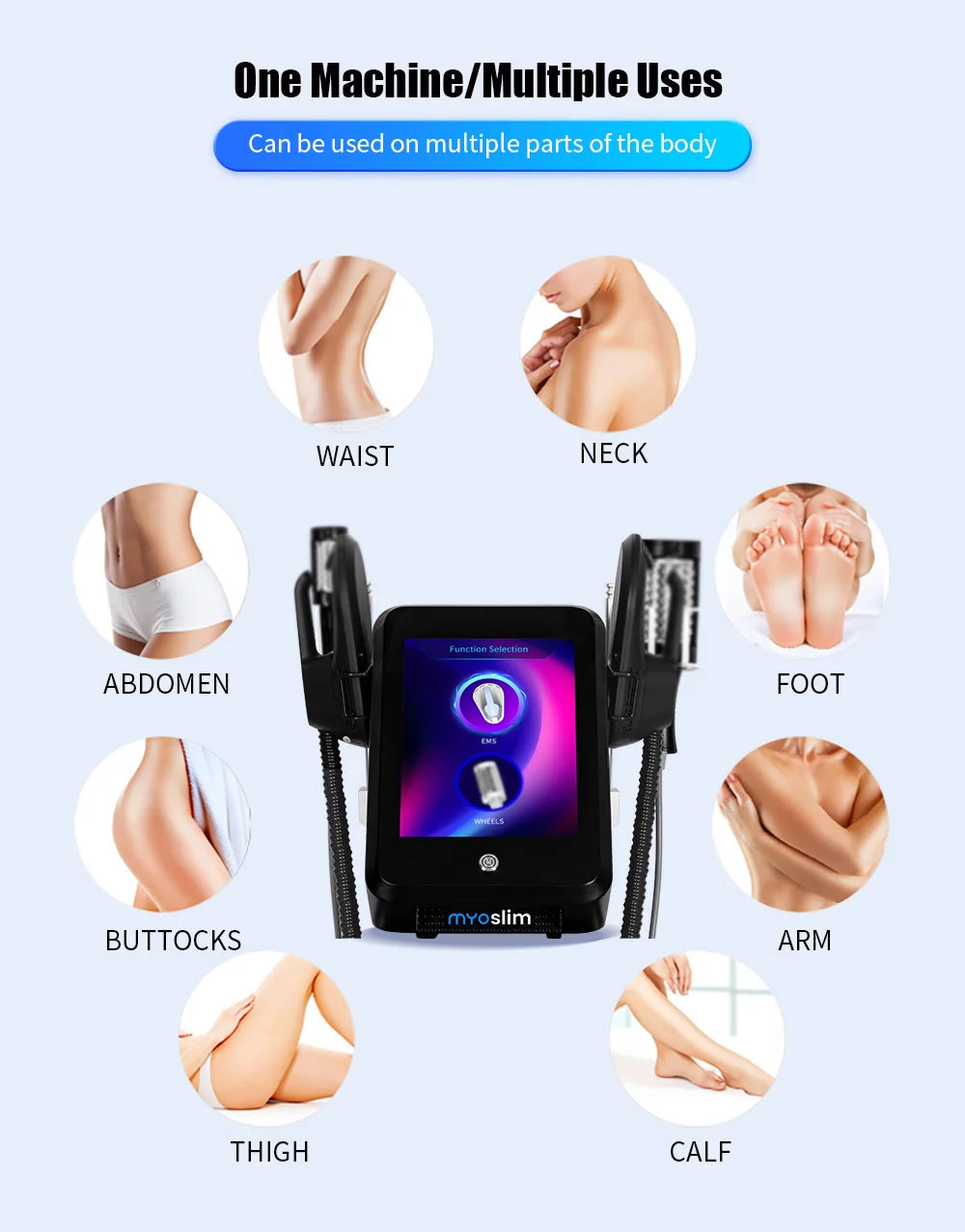 Ems 15Tesla Ultra 6500W RF Machine Shaping Slimming Body Sculpture Pelvic Muscle Stimulator Weight Loss Roller Machine