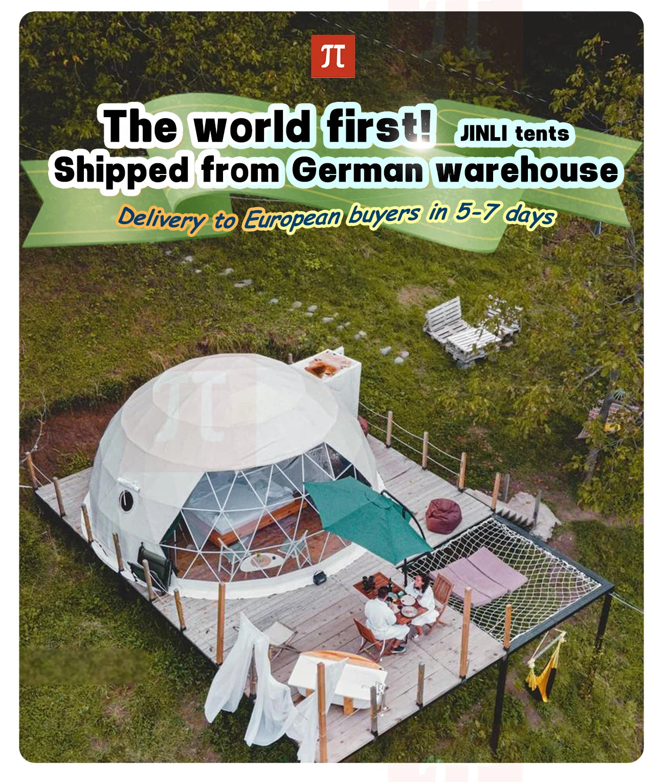 【Europe Stock】 Or Luxury Geodesic Dome Tent Waterproof PVC Outdoor Camping Pod For Resort Hotel Garden