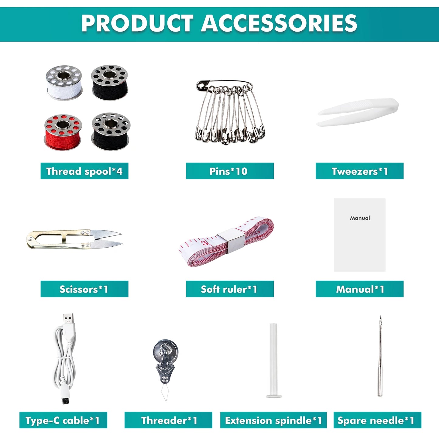 Mini Handheld Sewing Machine, Portable Electric Sewing Machine with Sewing Accessories