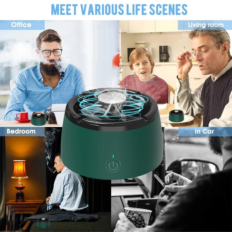 Ashtray with Air Purification USB Charging Smoke Automatic Removal Ashtrays Smoke Eliminator Air Purifier Ash Tray for Home